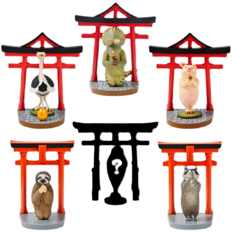 Yendar Gashapon Játék Imádkozni Áldás Állati Élet Vak Doboz Toshio Akkuma Torii Szentély Modell Miniatűr Asztal Dekoráció, Ajándékok