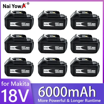 Új Makita 18V Akkumulátor 6000mAh Újratölthető elektromos Szerszám Akkumulátor, LED-es Li-ion-Csere LXT BL1860B BL1860 BL1850