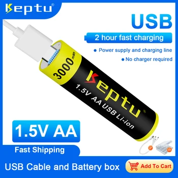 1,5 V-os AA USB újratölthető Li-ion akkumulátor, C Típusú töltő AA 3000mWh lithium aa akkumulátor játékok, MP3 lejátszó hőmérő billentyűzet