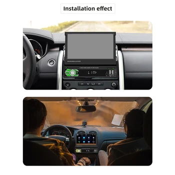 1 Din-7 hüvelykes Autós Behúzható Képernyő Vezeték nélküli Carplay Android Auto Autó Hordozható Rádió FM Vevő A Fogadó