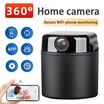 1080P Mini Wifi Kamera Akkumulátor Működtetett Kis Vezeték nélküli Kamera 355 Fokos Vízszintes Forgási Biztonsági Rendszer