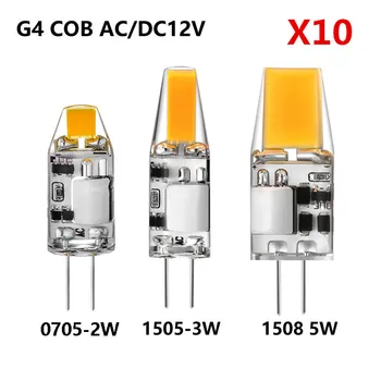 10db/Sok COB LED Lámpa G4 2W 3W 5W 12V AC/DC, LED Lampada Üveg Ház Csillár Világítás Helyére 30W 60W Halogén Lámpa
