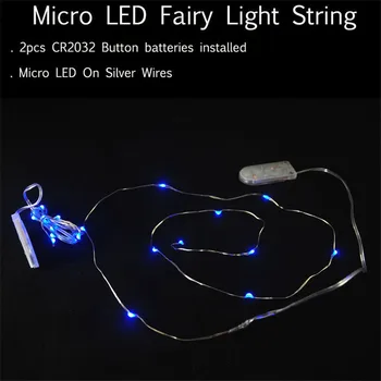 (10Pieces/ lot) Kitosun 1M 10LEDs Mikro LED-es Szőlő Fények elemes Tündér Karácsony, Esküvő Dekoráció, Kültéri Világítás