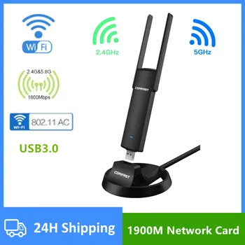 1900Mbps usb wifi adapter 2,4 Ghz-es&5.8 Ghz-es Dual Band 802.11 ac/b/g/n wi-fi dongle AC Hálózati Kártya, USB 3.0 Külső alap antenna