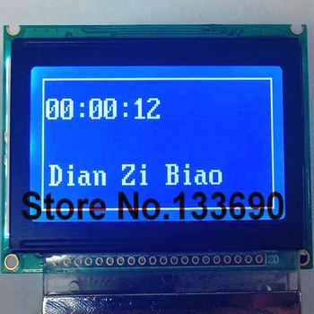 1DB 5V 128x64 75X52.7MM Pontok Grafikus Kék LCD Kijelző Modul KS0107 KS0108 Vezérlő Új Képernyő Panel