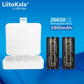 2-16PCS LiitoKala Lii-50A 26650 5000mAh Nagy Kapacitású 3,7 V lítium akkumulátorral Zseblámpa power Bank Li-ion Újratölthető Akkumulátor