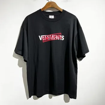 2023ss 1:1 kiváló Minőségű High Street VTM Hímzés Túlméretezett póló, Laza Pólók Streetwear pólók Nő Ruha Férfi Ruházat