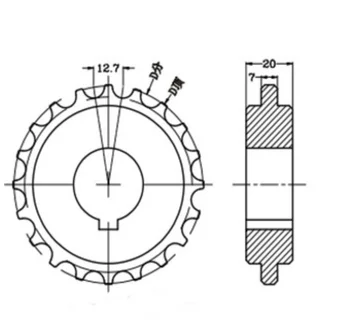 28PCS A pályán 12.7/19.05 mm-es lánc lemez felszerelés(négyzetes lyuk:20x20mm)