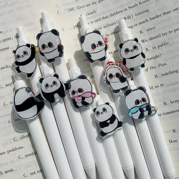 3 Db Aranyos Panda Nyomja meg a Zselés Toll Roiierbaii Toll Diák Irodában Írásban Eszközök fekete tinta