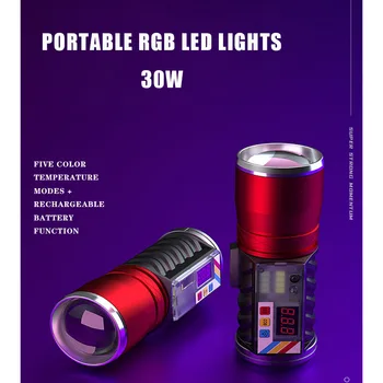 30W RGB LED Fotózás Világítás Kültéri Fotó/Videó Felvétel Kézi, Hordozható, Zsebben Fény