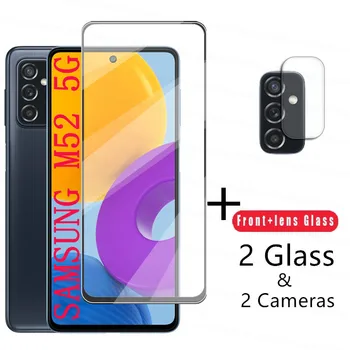4-az-1-2.5 D Edzett Üveg Samsung Galaxy M52 Üveg Samsung M52 M62 M42 M32 M22 M12 képernyővédő fólia Kamera Lencséje Film