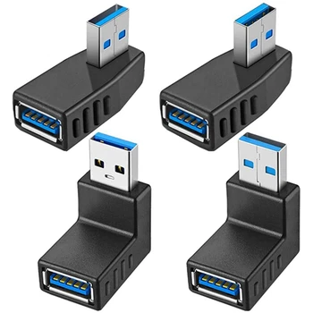 4DB USB 3.0 Adapter Kapcsolókészülékek 90 Fokos Férfi-Nő USB Csatlakozó - Beleértve Bal,Jobb,Fel,Le Szög Adapter