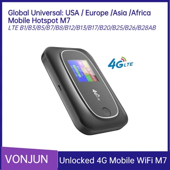 4G Zsebében Wifi Universal Globális Mobil Hotspot 300M Vezeték nélküli LTE Mifis SIM-Kártya Router M7-es Modem