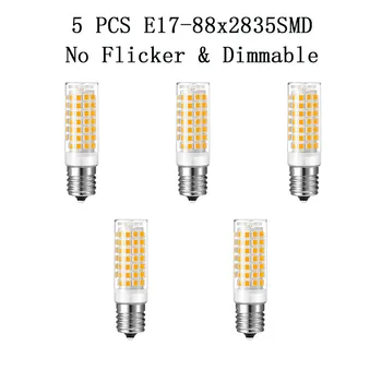 5 Db Mini Szuper Fényes E17 Led Izzó Kis Csavart 120V Nem remeg & Szabályozható Flash Forrás Kukorica Izzó Csillár Lámpa Spotlámpa