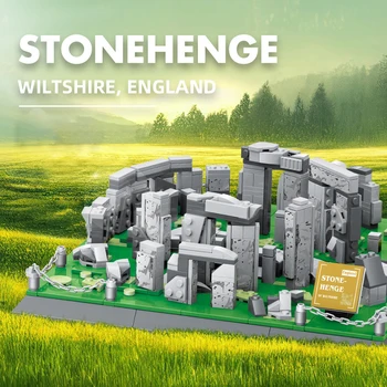 753PCS A Stonehenge Wiltshire-ben, Anglia építőkövei Világhírű Építészeti Tégla City Street View Játékok, Ajándékok Gyerekeknek