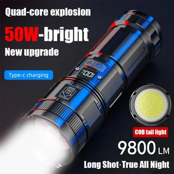 9000mAh Erős lámpa újratölthető szabadtéri távoli ultra fényes haza hordozható fény ultra távolsági lézer kijelző