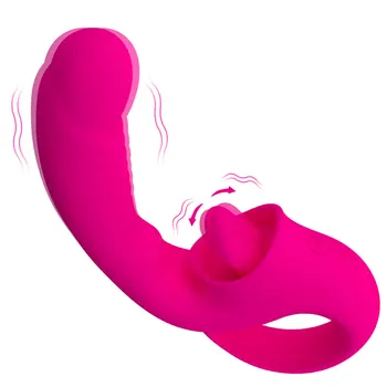 A csikló Nyalás G-Spot Vibrátor 10 Csikló Nyelvével Nyalogatja & Rezgő Mód Több Stimulátor Felnőtt Erotikus Szex Játékok a Nők