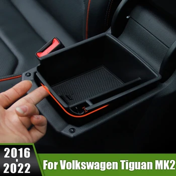 A Volkswagen Tiguan MK2 2016 2017 2018 2019 2020 2021 2022 Középső Kartámasz Rejtett Tároló Doboz, Konténer, Kesztyű Szervező Esetben