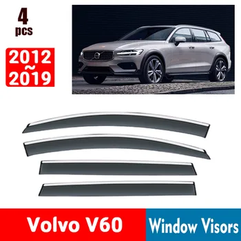 A Volvo V60 2012-2019 Ablak Napellenző Eső Őr Windows esővédő Deflektor Napellenző Pajzs Szellőző Őr Árnyékba Borító Berendezés