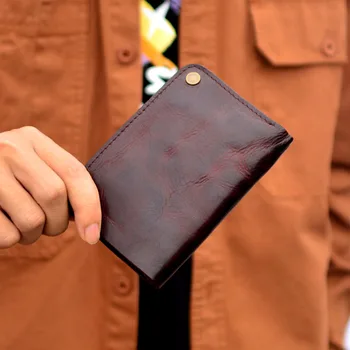 AETOO Férfi retro alkalmi törölje színű pénztárca rakott bőr rövid multi-funkcionális jogosítvány kártya zsák pénzt pénztárca