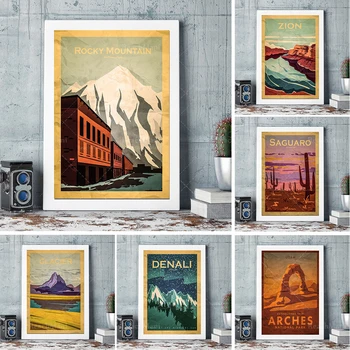 Amerika, nemzeti park, minimalista alkotás, retro vintage travel plakát nyomdai, grafikai tervezés