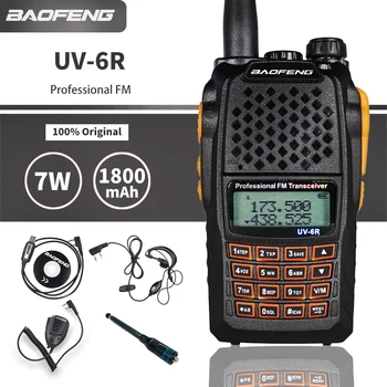 Baofeng UV-6R 7W Walkie Talkie UHF-VHF kétsávos UV-6R Hordozható CB Rádió Hnadheld kétirányú Rádió FM Adó-vevő UV6R Baofeng