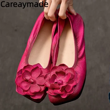 Careaymade-Valódi bőr női cipő puha talp felület kényelmes sekély szája egyetlen cipő,anya bean tánc lakások