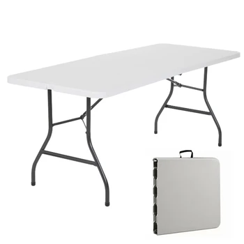 Cosco 6ft Fehér Kerti Piknik Kemping Asztal Hordozható Összecsukható Asztal