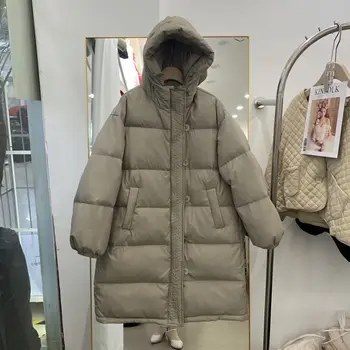 Elegáns, Meleg Női Őszi Téli Divat Laza Kapucnis Vékony Kabátot Felsőruházat Női Koreai Hosszú Ujjú Zsebében Kabát Kabát A44