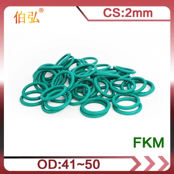 Fluororubber O-Gyűrű 5DB/sok FKM Tömítő CS 2mm OD41/42/43/45/46/47/48/49/50mm O-Gyűrű tömítés Tömítés Gyűrű