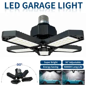 Garázs Fény Deformálódó LED-es Garázs Mennyezeti Lámpa Állítható 5 Panelek Led Lámpa E27/E26 LED Lámpák, Garázs,Műhely