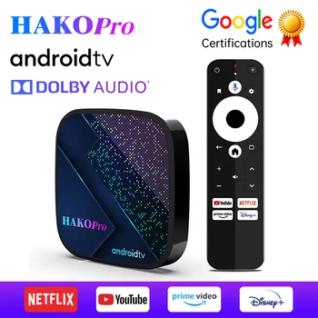 HAKO Pro Smart TV Box Android 11 Amlogic S905Y4 4 GB/64 gb-os TVBOX Google Minősített Támogatás Netflix AV1 Dolby Dual Wifi set top box