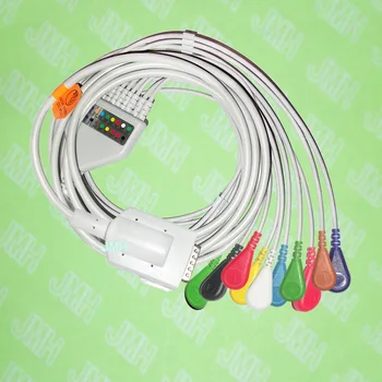 HASZNÁLJA 15 PIN Burdick Napfogyatkozás, valamint Pitvarok sorozat EKG Gép az Egy darabból 10 vezet kábel, snap leadwires,IEC vagy AHA.