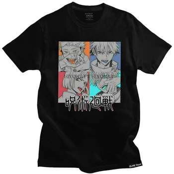 Jujutsu Kaisen Karakter Póló Férfi Rövid Ujjú Pamut póló Grafikus Satoru Gojomra Sukuna Anime Tee Maximum Divat Tshirts