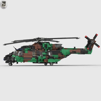 Katonai együttműködési megállapodás 1:32 NH-90-es Taktikai szállító Helikopter francia Hadsereg építőkövei Harcos Játékok Tégla Gyerekek Szülinapi Ajándék