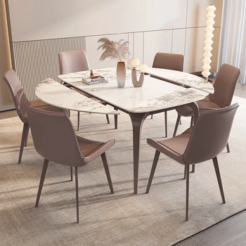 Kerek Vízálló Étkező Asztal Kihúzható Luxus Skandináv Minimalista Étkező Asztal Összecsukható Élő Mesa Comedor Otthon Bútor
