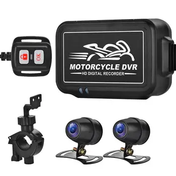 Kerékpár Kettős Dash Kamera Motoros Kamera Felvevő Univerzális Kamera 150 Fokos Széles Látószög Dual Channel 1080P Full HD Motorkerékpár
