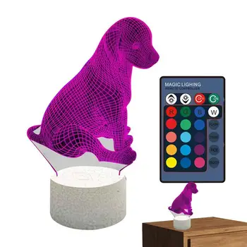 Kutya Lámpa 3D-s Távirányító Csalódás Érjen a Fény USB Töltés asztali Lámpa, Beltéri Dekoráció Hét Színek a Fény Az Élet