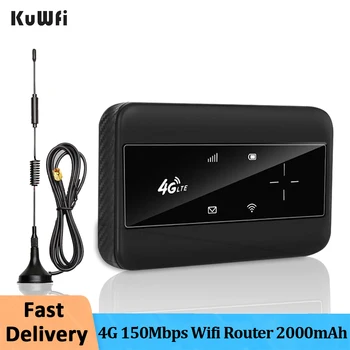KuWFi 150mbps LTE Router Vezeték nélküli Hordozható Wifi Modem Sim Kártya Foglalat, Mini Kültéri Hotspot Zsebében Mifi 4G Router 2000mah