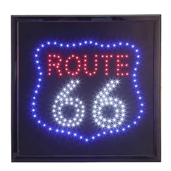 LED, 66-os Út Jel,Anrookie (19x19inch 110v)a 66-os úton LED Világító Tábla Animált Mód,a Falak, az Ablak, ajándék,lakberendezés