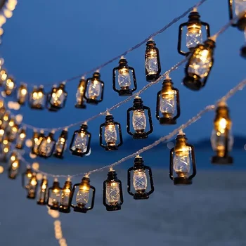 LED-es Napelemes Lámpák Kültéri Vízálló 30/50 Izzók Retro String Fények Garland Fél Karácsonyi Tündér Kert Dekorációs Szolár Lámpa