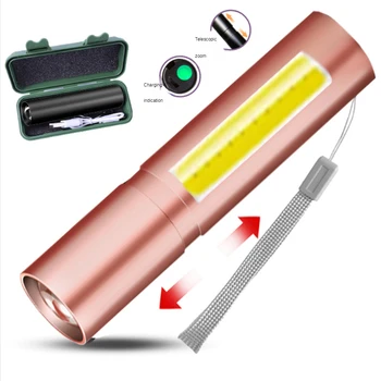 LED Power Fáklya Újratölthető Vízálló Többcélú Hosszú Lövés Hordozható Haza Zoom Mini Sidelight Olight Led Zseblámpa
