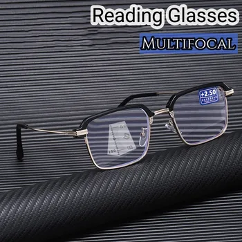 Luxus Multifokális Olvasó Szemüveg Kék Fény Blokkoló Távollátás Progresszív Szemüveg Bifokális Közelében Messze Szemüveg Női & Férfi