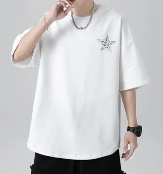 M4125 Rövid ujjú póló férfi nyári dagály márka férfi ruházat nyomtatás laza póló