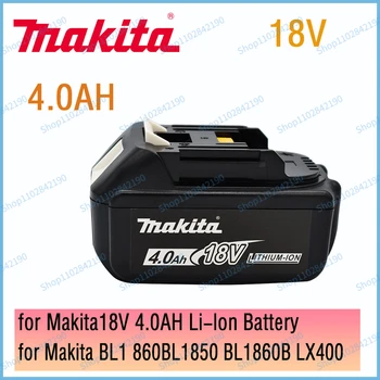 Makita 100%Eredeti 18V 4.0 AH 5.0 Á 6.0 Á Újratölthető elektromos Szerszám Akkumulátor, LED-es Li-ion-Csere LXT BL1860B BL1860 BL1850