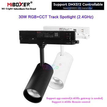 Miboxer LED 2.4 G RGBCCT Nyomon Fény 30W Reflektor CCT & fényerő állítható 110V, 220V &DMX512 Funkciók 2.4 G RF Távvezérlő