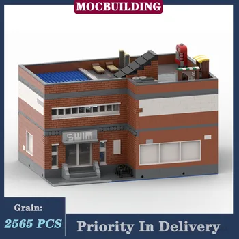 MOC City Street View Medence Modell Assembly Building Blocks Fürdőszoba Gyűjtemény-Sorozat, Játék, Ajándék