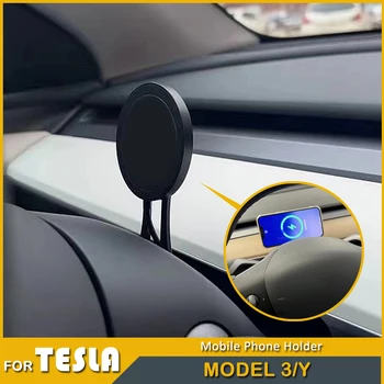 Mágneses Autós Telefon tartó Tesla Model Y 3 Autó Mobil Telefon készenléti Támogatja a GPS-Tartó iPhone 