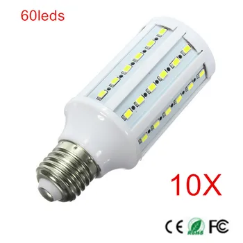Nagy teljesítmény E27 15W LED lámpa 60 led 5630 SMD LED Kukorica Izzó Fény 1400LM AC85-265V AC110V/220V Cool White/Meleg Fehér 10DB