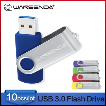 Nagykereskedelmi 10db/Sok WANSENDA USB Flash Meghajtó 8/16/32/64GB U Stick 3.0 pendrive-on 128, 256 gb-os Hordozható Pendrive-PC/Laptop